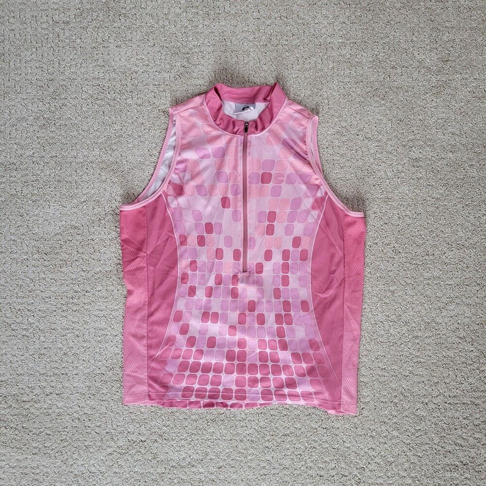 Cannondale Cycling Jersey Tank Top Preppy Athletic Pockets LightweightPink Large